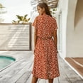 thumbnail image 5 of Summer Dresses for Women Maxi Dress Polka Dot Short Sleeve Dress Shirt Collar Skirt, 5 of 6