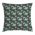 thumbnail image 1 of Grey and Green Throw Pillow Cushion Cover, Nostalgic Flowers in Abstract Style Leaves Blossoms Flourishing Nature, Decorative Square Accent Pillow Case, 18 X 18 Inches, Grey Mint Green, by Ambesonne, 1 of 2