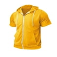 thumbnail image 6 of hotojiny Mens Zip up Hoodie Summer Short Sleeve Lightweight Jacket Casual Workout Athletic Sweatshirt Tops with Pockets, 6 of 7