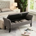 thumbnail image 3 of Miniyam 51.5" Tufted Storage Bench for Bedroom or Hallway, Gray, 3 of 9