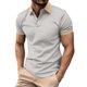 thumbnail image 2 of Blusa y camisa de manga corta con cuello vuelto para hombre, moda de ocio, color sólido, versátil, cuello vuelto, manga corta, abrigo de poliéster para hombre, 2 of 3