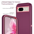 thumbnail image 3 of I-HONVA For Google Pixel 8A Case,3-Layer Military Grade Drop Protection Anti-Slip Bumper Rugged Shockproof Dustproof Protection 6.1 inch Phone Case,Purple Pink, 3 of 7