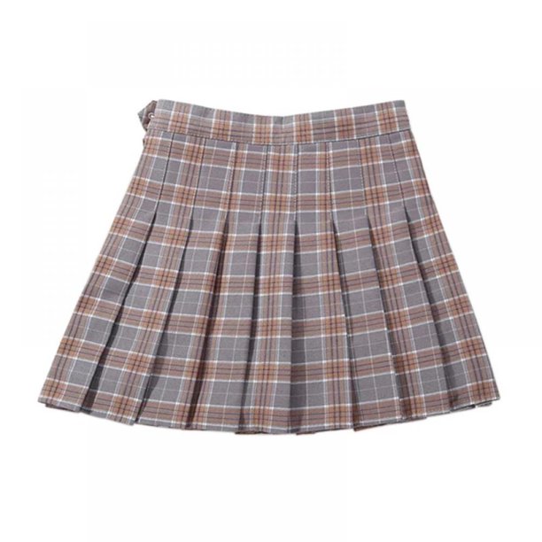 Uccdo Girls Plaid Pleated Skirt with Shorts School Girls Uniform Mini