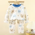 thumbnail image 2 of Gubotare Boys Pajamas Boys Prints Pajamas 2 Pieces Long Sleeve Jammies Set Toddler Pjs Sleepwear Size 1T 2T (Blue,1-2 Years), 2 of 5