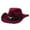 Wine, variant on Western Cowboy Jazz Bowler Hat with Unique Cow Head Embellishment for Ethnic Style Black M