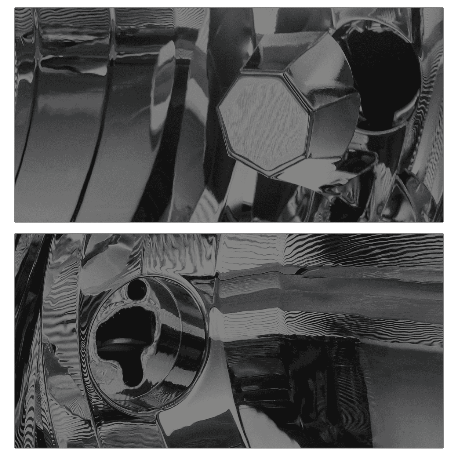 M-AUTO Pair Replacement Headlight Assembly for 2015 2016 2017 2018 Ford Focus 4 Door, Chrome Housing Smoke Lens Clear Corner