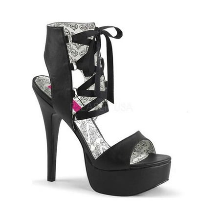 - Women's Pleaser Pink Label Teeze 49W Lace-Up Platform Sandal