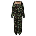thumbnail image 6 of Odeerbi Christmas Onesie Pajamas for Family Holiday Sleep Jumpsuit Long Sleeve Family Christmas Pajamas Matching Sets Mom Fashion Lattice Print Plush Jumpsuit Sleepwear PJs Set Black, 6 of 6