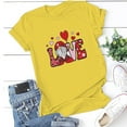 thumbnail image 1 of Hauts d'Été Grande Taille pour Femmes Chic Femmes Décontracté Imprimé Manches Courtes Col Rond T-Shirt Ample Blouse Hauts Col en V T-Shirt Femmes en Liquidation, 1 of 3