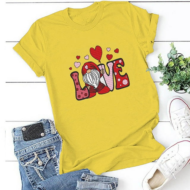 Hauts d'Été Grande Taille pour Femmes Chic Femmes Décontracté Imprimé Manches Courtes Col Rond T-Shirt Ample Blouse Hauts Col en V T-Shirt Femmes en Liquidation