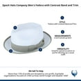 thumbnail image 6 of Epoch Hats Company  Fedora with Contrast Band and Trim (Men), 6 of 6