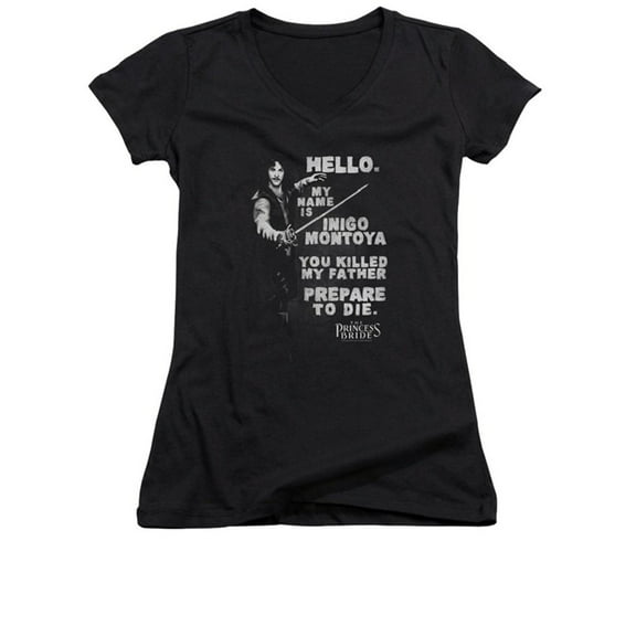 Juniors: The Princess Bride- Hello Again V- Neck Apparel Womens V-Necks - Black