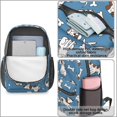 thumbnail image 4 of Spaniel and Bone Blue Pattern 17" School Backpacks for Teens,Waterproof Oxford Fabric,S-Shape Padded Straps for School,Travel,Hiking,Camping, 4 of 6