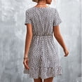 thumbnail image 1 of Robe à Volants Imprimée Robe d'Été Col en V Mode Polyvalente Décontractée Imprimée Volants Fluide Plage Robe Courte Blanche à Pois m, 1 of 6
