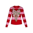 thumbnail image 5 of 99 Jane Street Women's and Women's Plus Striped Sweater with Bow Design, Midweight, Sizes XS-4X, 5 of 6