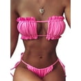 thumbnail image 4 of Douhoow Women Push up Padded Bikini Set 2 Piece Strapless Swimsuits Beach Swimwear, 4 of 9
