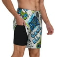 thumbnail image 2 of Kdxio Game All Day Print Men'S Swim Trunks With Compression Liner 7 Inch Inseam Quick Dry Swim Shorts, 2 of 7
