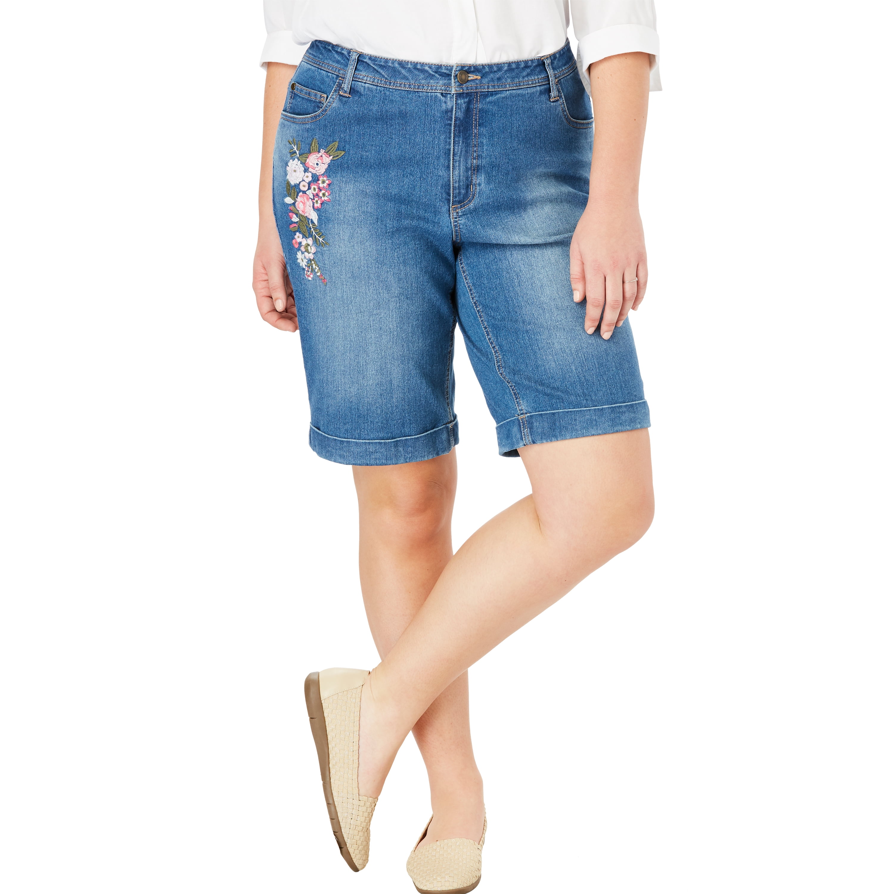 Woman Within Woman Within Plus Size Stretch Jean Bermuda Short Shorts