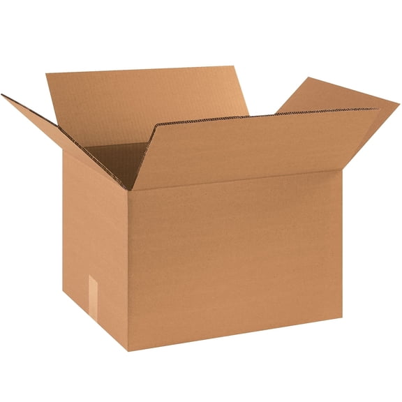 BOX USA 15 Pack of Heavy-Duty Double Wall Corrugated Cardboard Boxes, 18" L x 14" W x 10" H, Kraft, Shipping, Packing and Moving
