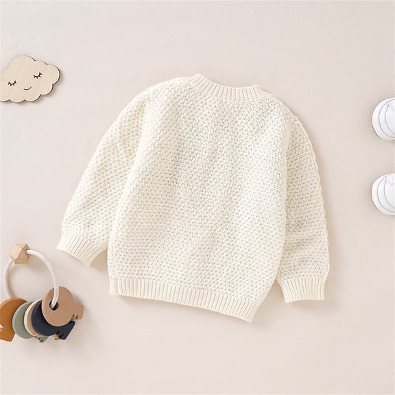 Vedolay Girls 2023 Sweaters Girls Autumn Striped Colorblock Long Sleeve Pullover Sweater,White 12-18 Months