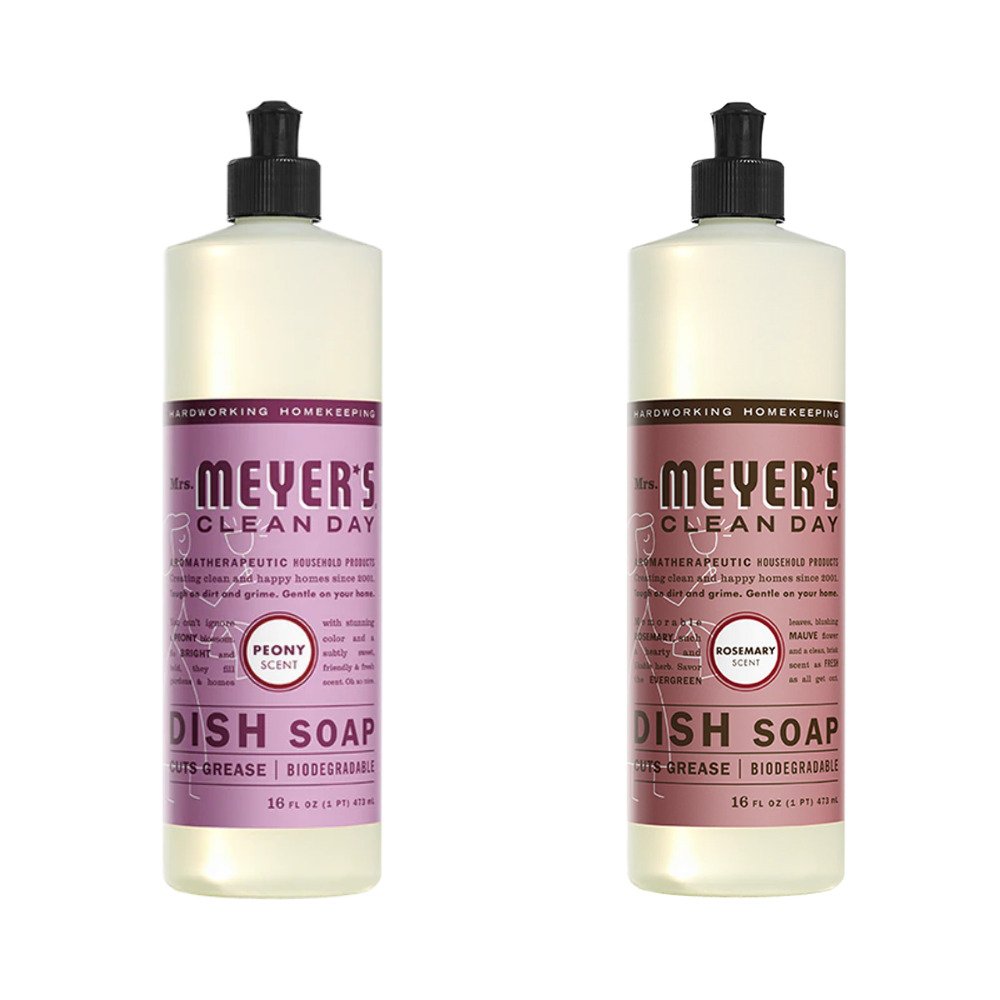 Liquid Dish Soap, Cruelty Free Formula, 1 Pack Peony, 1 Pack Rosemary