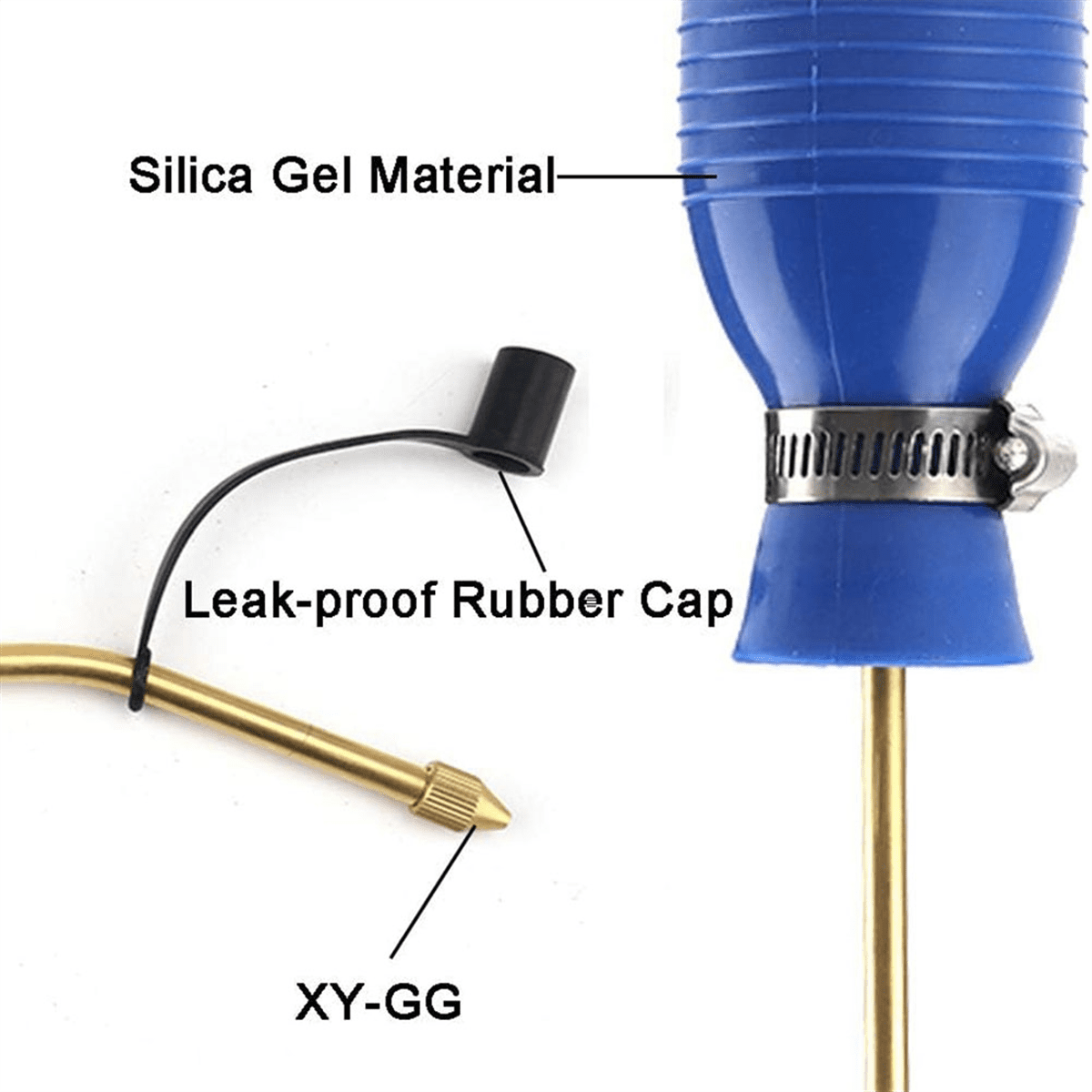 Bug Treatment Powder Duster Diatomaceous Earth Bulb Duster/Powder Applicator Bulb with Long Copper Tube
