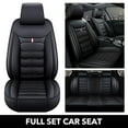 thumbnail image 3 of 5Pack Full Set Car Seat Covers, PU Leather Full Surrounded Protector Pad - Waterproof, Anti-Scratch & Fade-Resistant, Universal Fit for Most Sedans, SUVs & Pick-up Trucks(Black), 3 of 15
