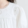 thumbnail image 6 of Ugoldhm Girls Puff Sleeve Tiered Midi Dress - Eyelet Embroidered Casual & Formal Dress (8-15 Years), 6 of 8