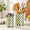 Pistachio Green, variant on Navy Blue Capiz Shell Mosaic Utensil Holders Set, 2-Piece Kitchen Organizers