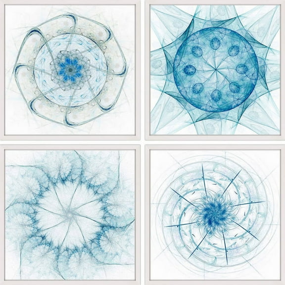 Blue Dimensions Quadriptych