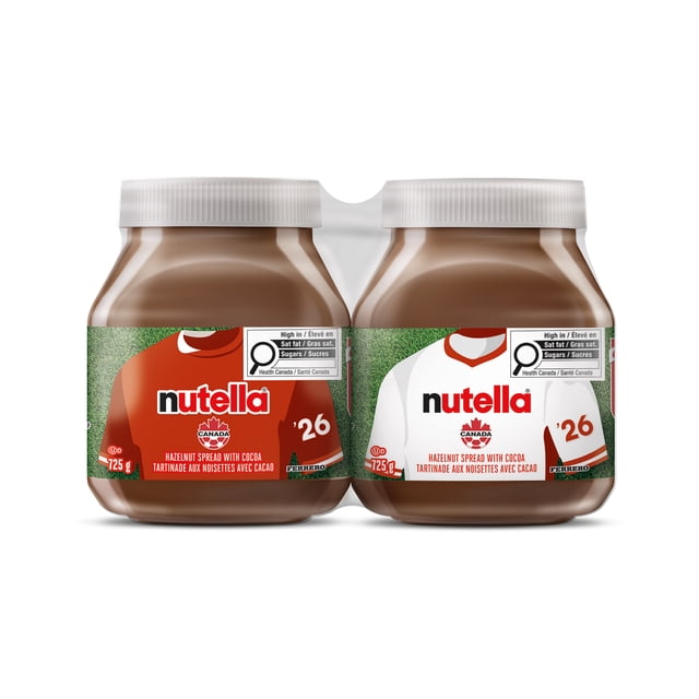 NUTELLA Hazelnut Spread with Cocoa for Breakfast, 2 Jars