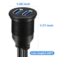 thumbnail image 4 of Dosaele 2 Ports Dual USB 3.0 Male To Female AUX Flush Mount Car Extension Cable 3 Feet, 4 of 6