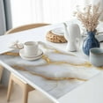thumbnail image 2 of White Abstract Marble Texture Placemats Set of 8, Gold Lines Table Mats Washable Heat-Insulation Non-Slip Place Mats for Kitchen Dinner Table Indoor Outdoor Decor,13x19 Inch, 2 of 9