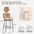 thumbnail image 6 of Homy Casa 27 inch Bar Stools Set of 2, Modern Counter Height Bar Stools, with Back and Metal Leg for Kitchen Island Pub Living Room, Brown, 6 of 6
