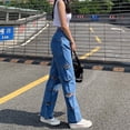 thumbnail image 5 of PENGXIANG Female Ripped High Waist Close-Fitting Pants Loose Jeans, 5 of 5
