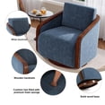 thumbnail image 4 of UIXE Swivel Accent Chairs Set of 2, Chenille Barrel Club Chair Upholstered Armchair for Living Room, Contemporary Arm Chair Bedroom Reading Seat Nook Single Sofa with Back Pillow - Navy, 4 of 6