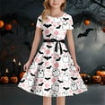 thumbnail image 2 of Girls Halloween Party Dress Short Sleeve A Line With Lace Up Back Zipper For Kids Festive Occasions, 2 of 5