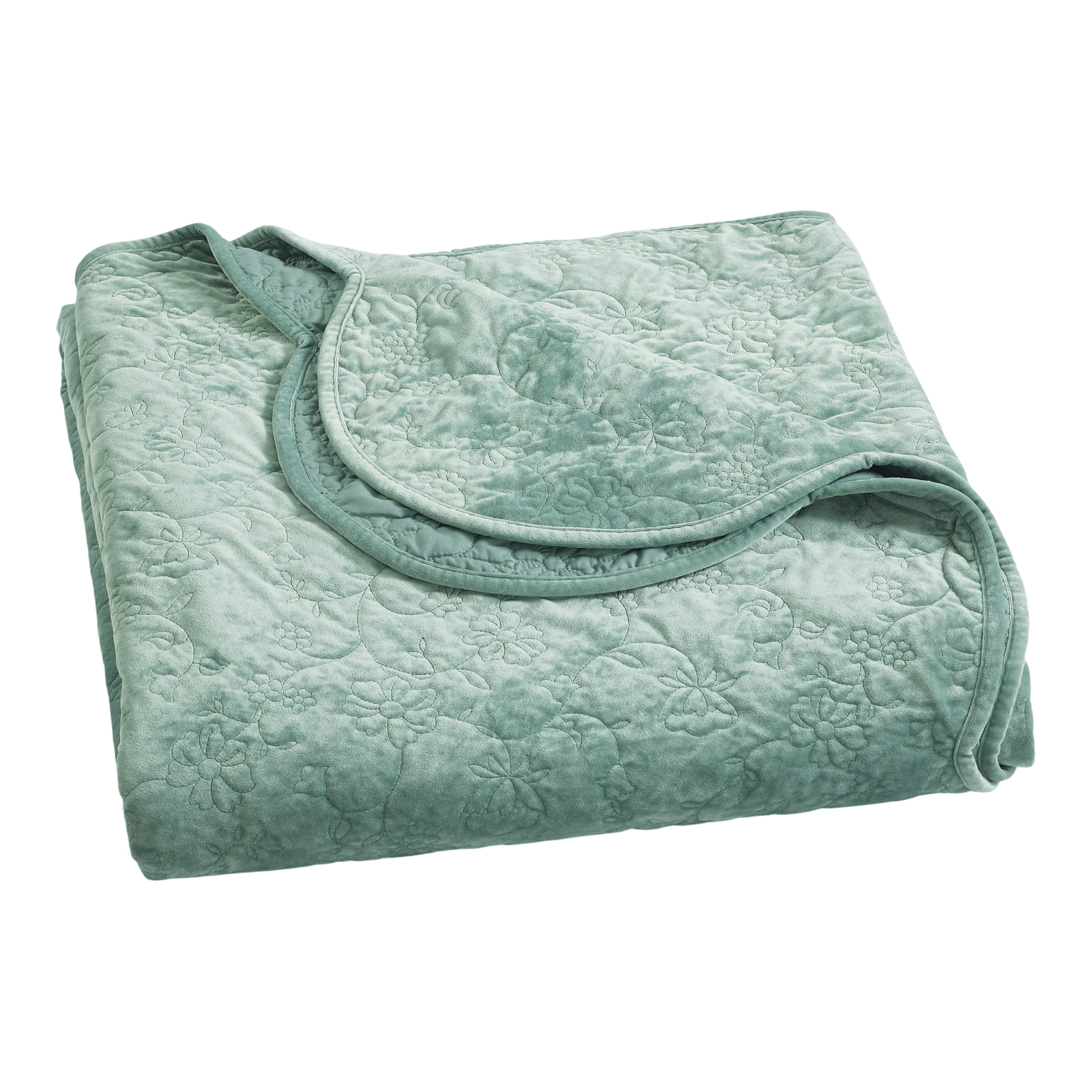 The Pioneer Woman Eloise Floral Velvet Quilt, King, Green River Bedding