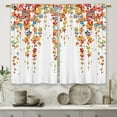 thumbnail image 5 of Colorful Flower Kitchen Curtains Floral Weeping Cherry Blossom Small Short Cafe Window Curtains Spring Blush Vine Rod Pocket Bathroom Drapes Treatment Tier Curtains 2 Panels (27.5x39 Inch), 5 of 6