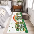 thumbnail image 4 of Runner Rug 2'x6', St Patrick's Day Washable Non-Slip Hallway Runner Rugs, Green Shamrock Gnomes Love Star Rainbow Spring Bedside Rugs Floor Mats Carpet Runners for Kitchen Bathroom Laundry Room, 4 of 8
