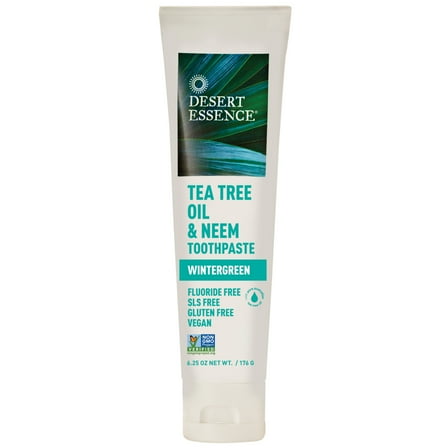 Desert Essence Natural Tea Tree Oil & Neem Toothpaste Wintergreen 6.25 oz Paste