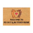 thumbnail image 1 of Giyblacko Tapis de Porte en Polyester Brun Classique Imprimé Love Two Dogs Welcome Home, 1 of 1