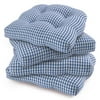 Gingham Check Chairpad Set, Blue and White