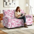 thumbnail image 2 of TSOVTHRID Pink Cow Pattern Loveseat Couch Covers for 2 Seat Couch Recliner Loveseat Cover with Pockets Washable Stretch Sofa Cover Furniture Protector for Dogs, 2 of 7