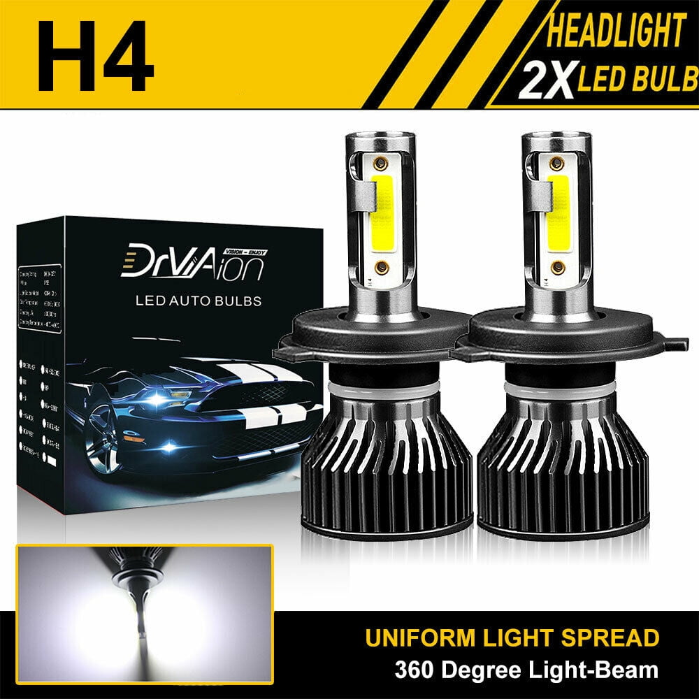 Combo 4pc H4/9003/HB2 100w Super White Halogen Headlight Lamp Bulbs High/Lo Beam