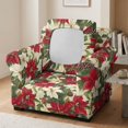 thumbnail image 3 of Chririnla 2 Piece Armchair Slipcover for Living Room, Poinsettia Pattern Chair Cushion Cover Stretch Sofa Cover for Pet, 3 of 8