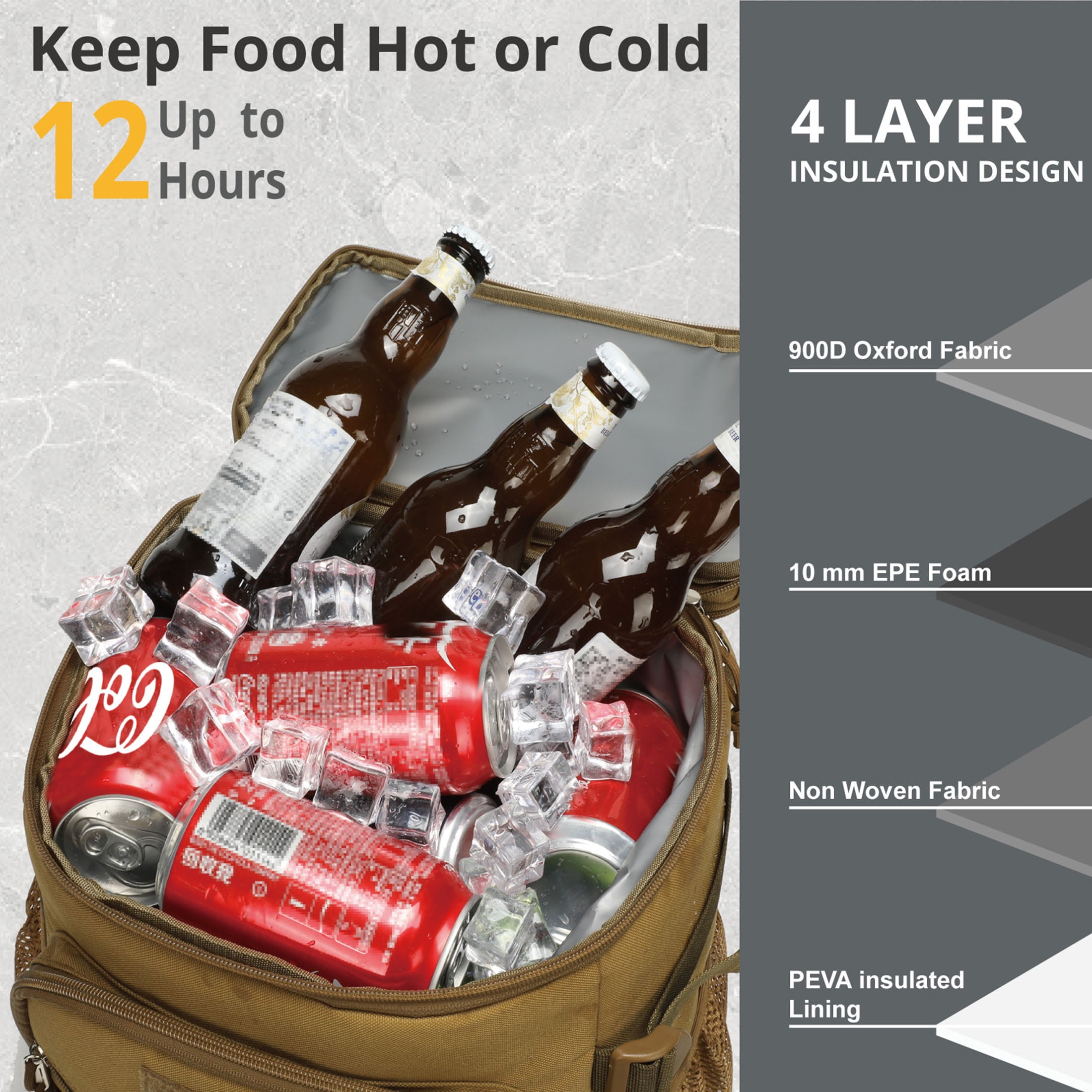 Backpack Cooler for Men, 25L Cooler Backpack Insulated LeakProof, Heavy Duty Lunch Bag