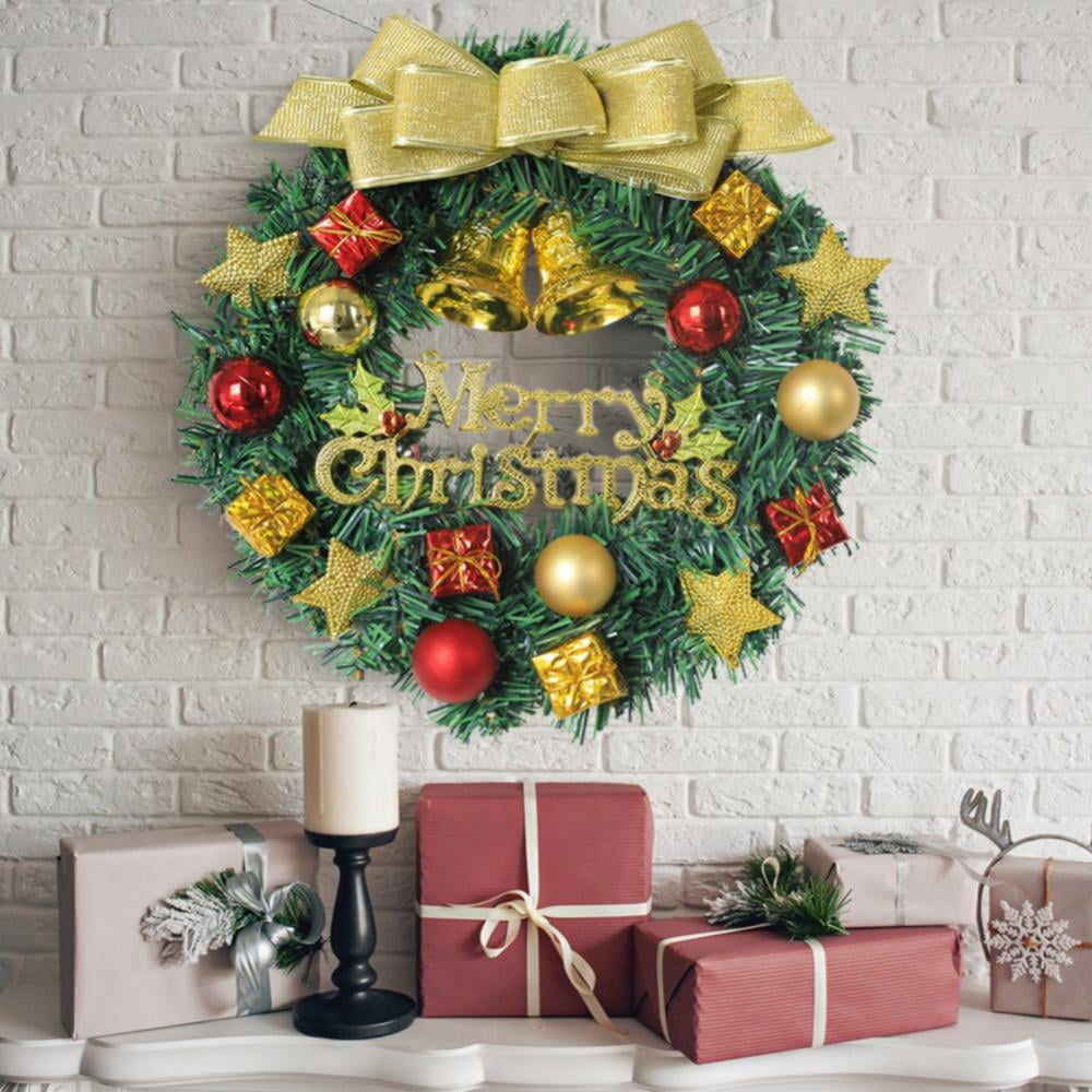 11.81'' Christmas Wreath Hanging Garland Ornament for Xmas Party Door Tree Decor 