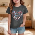 thumbnail image 2 of Povozer 4th of July Shirts Girls Boys Toddler 250 Anniversary Usa Shirt Toddler Childrens Independence Day Printed T Shirt Girls Boys Comfortable Short Sleeved Top Size 11-12 Years,Grey, 2 of 5