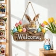 thumbnail image 4 of HuiXinOu Easter Bunny 2D Flat Wooden Wall Hanging Sign Welcome Door Decor Spring Holiday Porch Front Door Indoor Decoration, 4 of 6